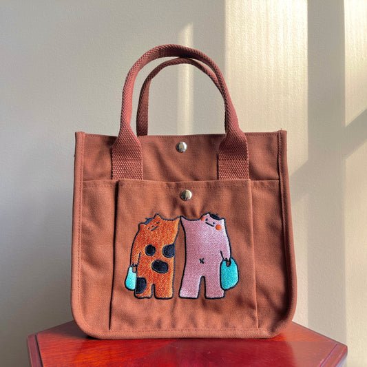 Purple Times Mochi Tiger Boxy Tote