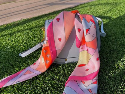 Alice in Wonderland Silk Scarf - Tea Party & Queen of Hearts Design