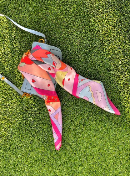 Alice in Wonderland Silk Scarf - Tea Party & Queen of Hearts Design