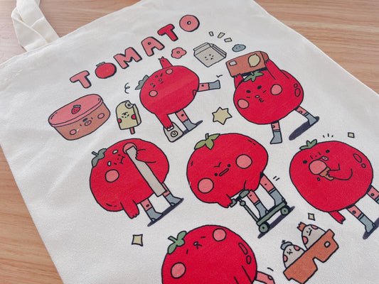 Purple Times tomato tote